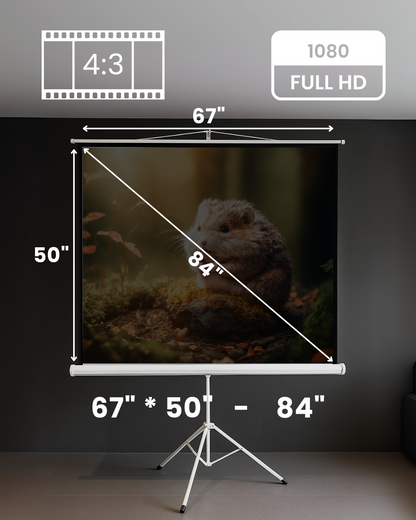 Vision Portable Tripod Projection Screen 4:3 - Elite Ultra HD 4K Matte White