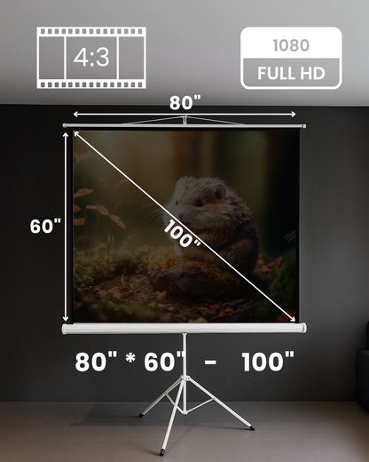 Vision Portable Tripod Projection Screen 4:3 - Elite Ultra HD 4K Matte White