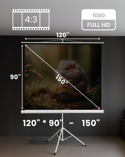 Vision Portable Tripod Projection Screen 4:3 - Elite Ultra HD 4K Matte White