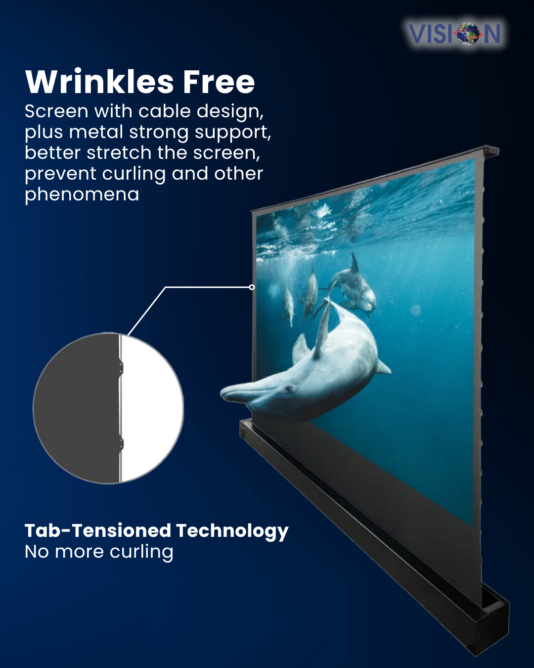 Vision Electric Floor Rising Projection Screen 16:9 - Professional 4K UST ALR Pet Crystal