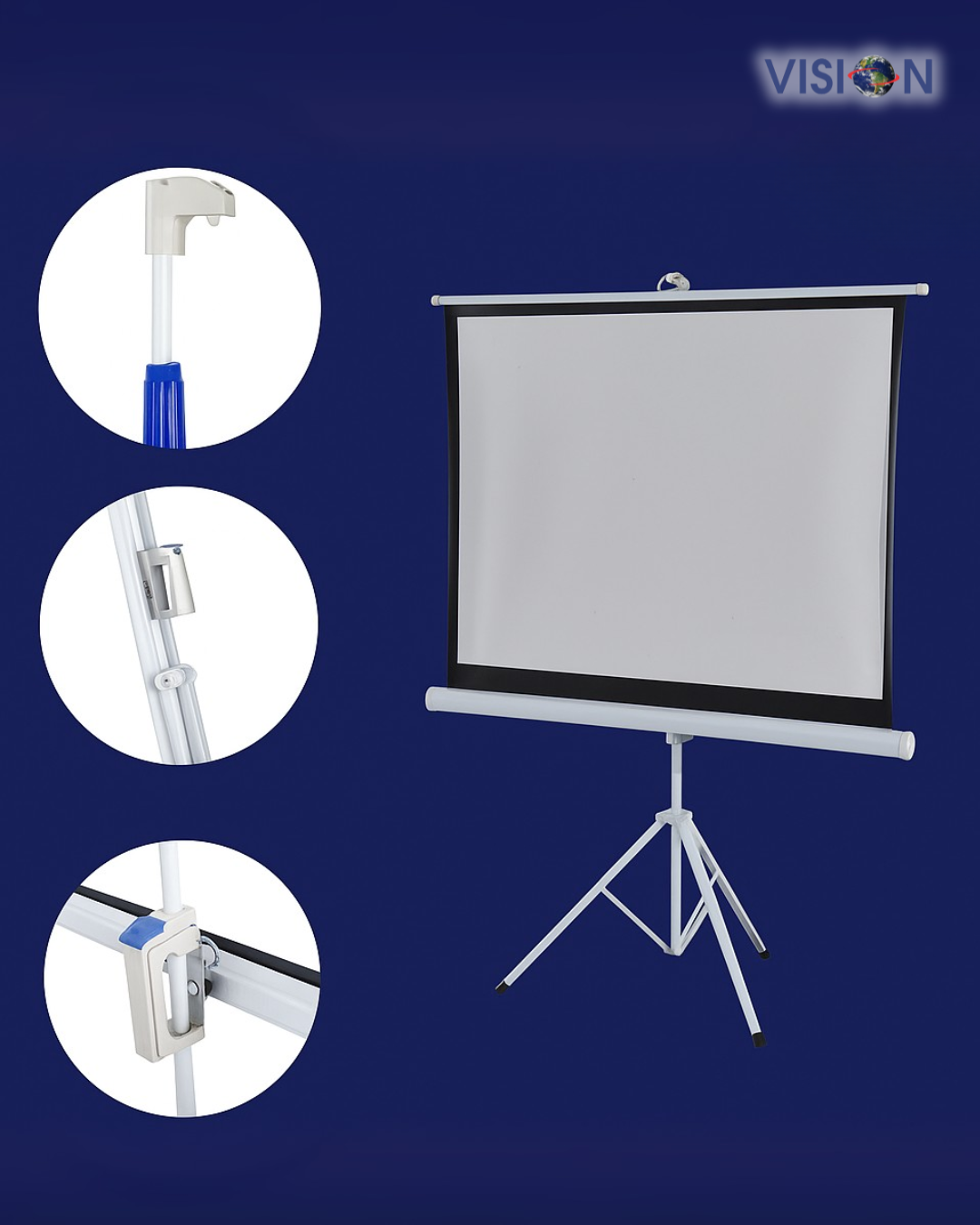 Vision Portable Tripod Projection Screen 4:3 - Elite Ultra HD 4K Matte White