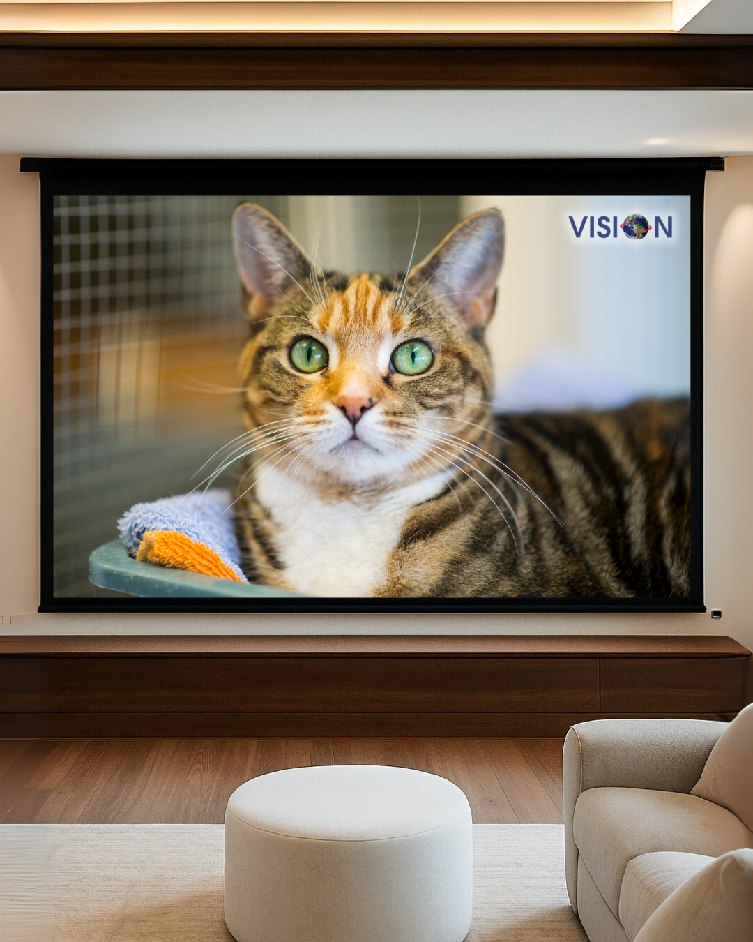 Vision Professional Electric Motorised Projection Screen 4:3 - Elite Ultra HD 4K Matte White