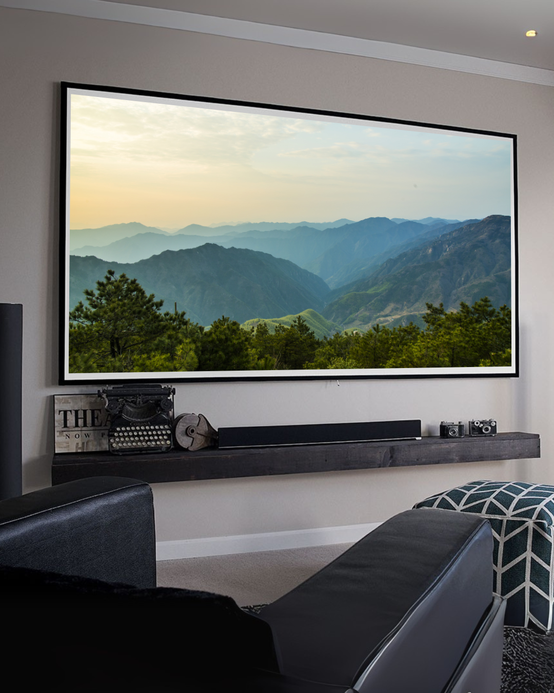 Vision Slim View Fixed Frame Projection Screen 16:9 - Elegant UHD Soft Matte White