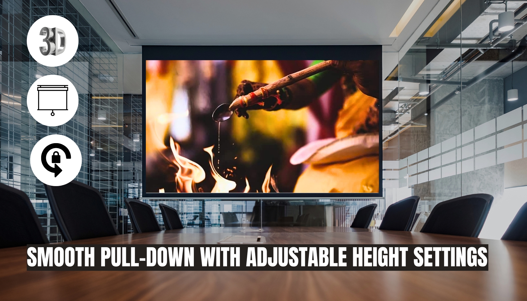 Glidex Auto Lock 84 Inch Projector Screen